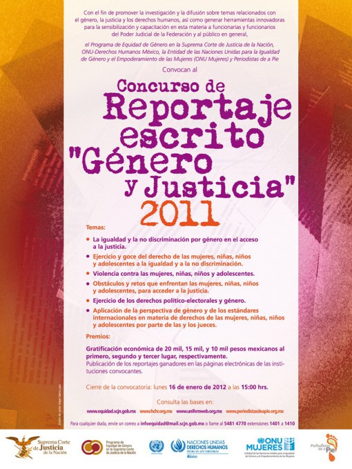 Concurso de Reportaje escrito “´Género y Justicia”